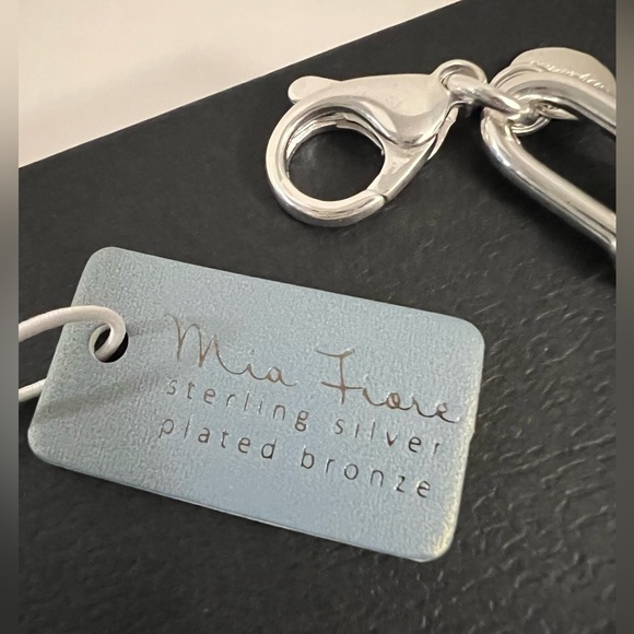 MIA Fiore Sterling Silver Plated Bronze U Link Italy Bracelet New - Picture 16 of 16